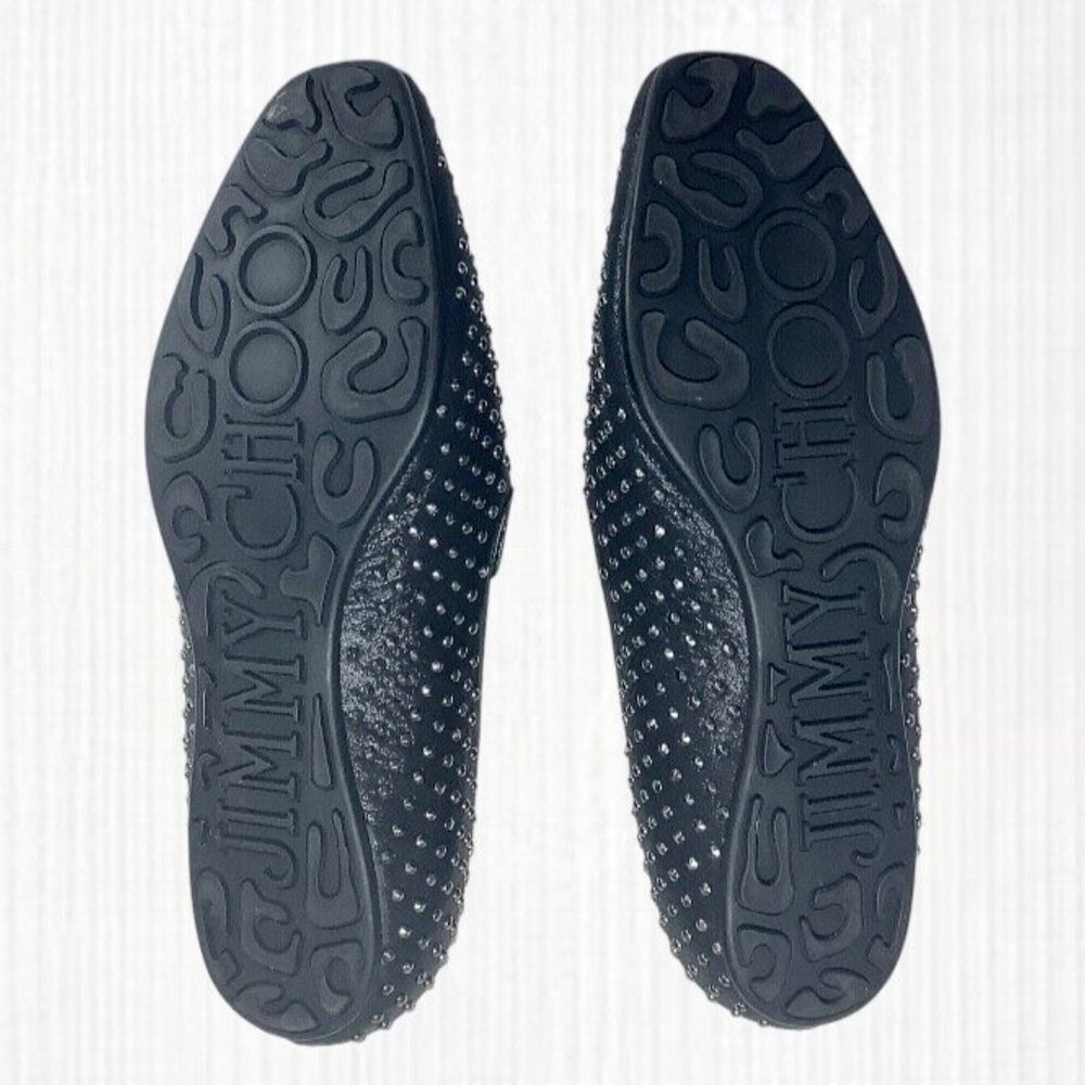 JIMMY CHOO Women’s Wheel Studded Suede Smoking Slipper Shoes Size 8.5 - Picture 6 of 9